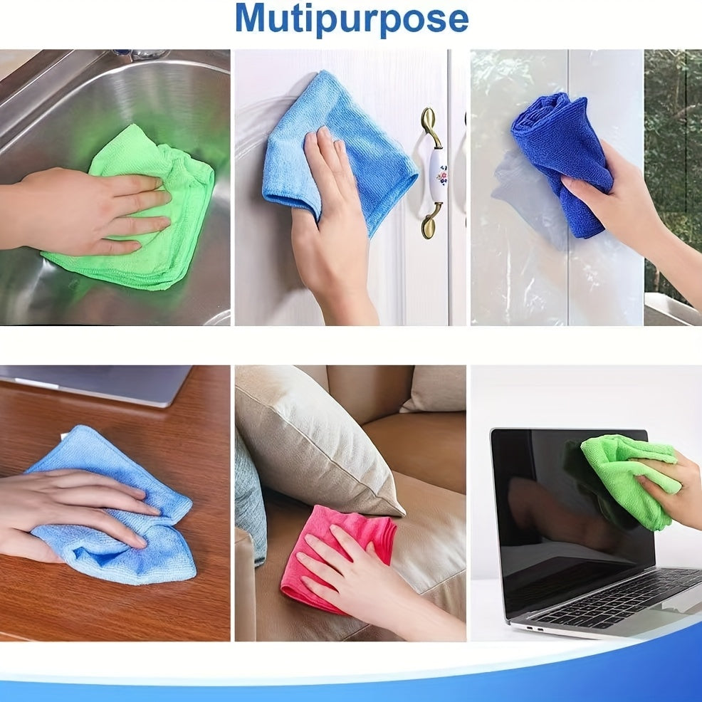 Reusable Microfiber Cleaning Cloths Pack of 50 Multi-Color Household Kitchen Car