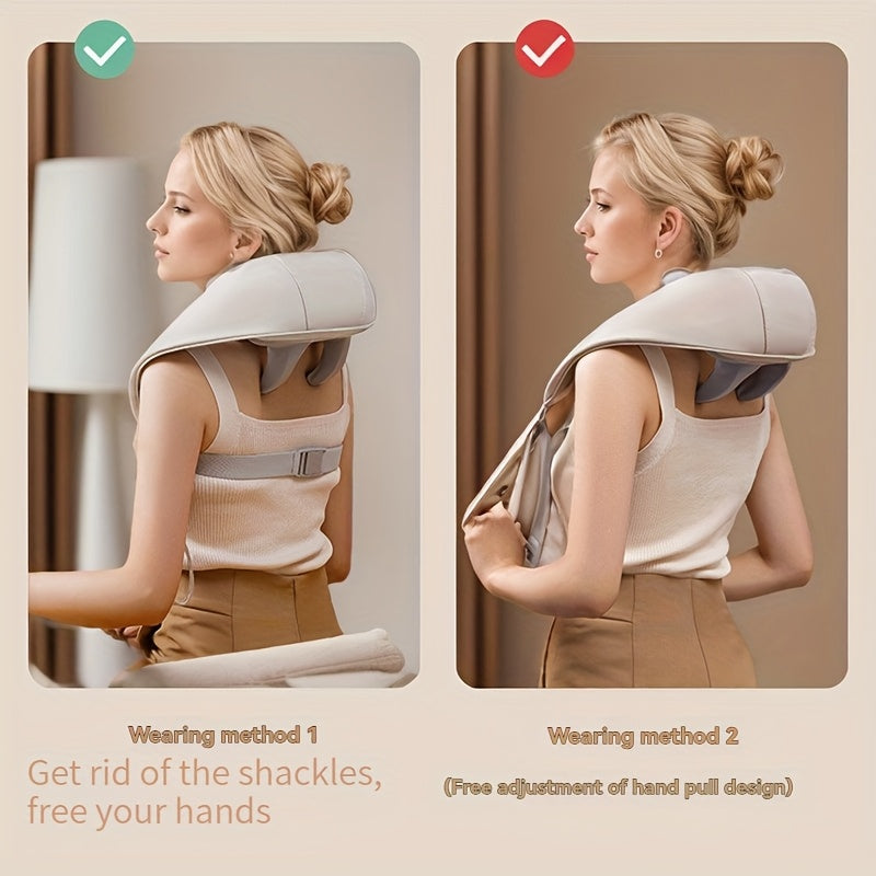 Wireless Neck Massager for Home Use Rechargeable Lithium Battery Back Shoulder Trapezius Relaxation