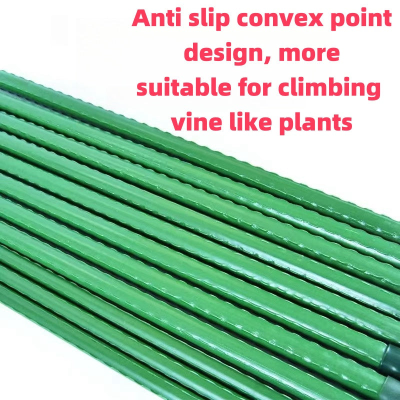 10 Durable Coated Steel Garden Plant Support Stakes for Climbing Vines Tomatoes Cucumbers and Flower Stands