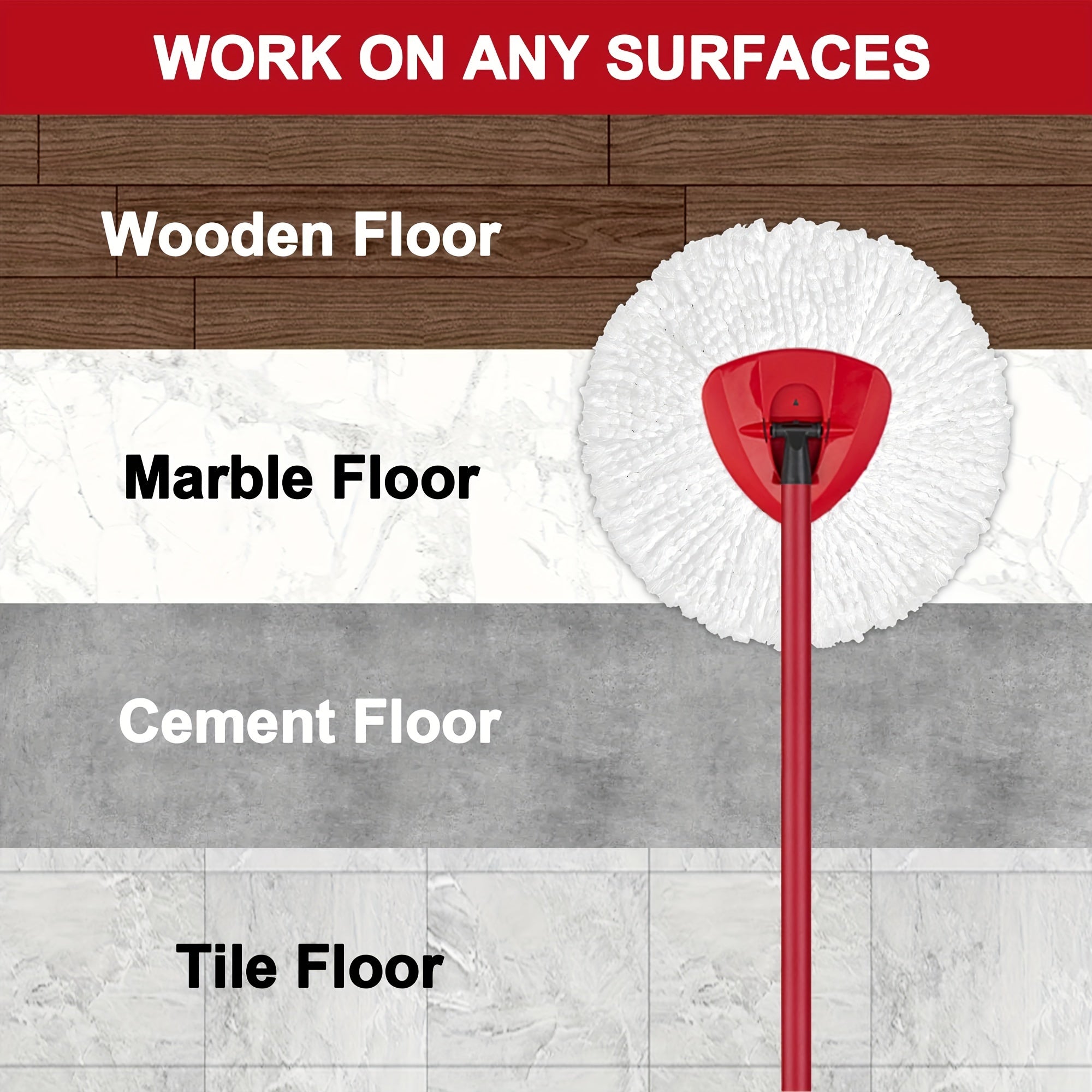 [Mijozlar Sevimlisi] 3 ta Mikroto'qima Uchburchakli Spin Mop Boshliqlarini O'rnatuvchi To'plami - Mashinada Yuvish Mumkin, Yog'och, Marmar, Beton, Kafel Pol va Avtomobil Yuzalari Uchun Ideal