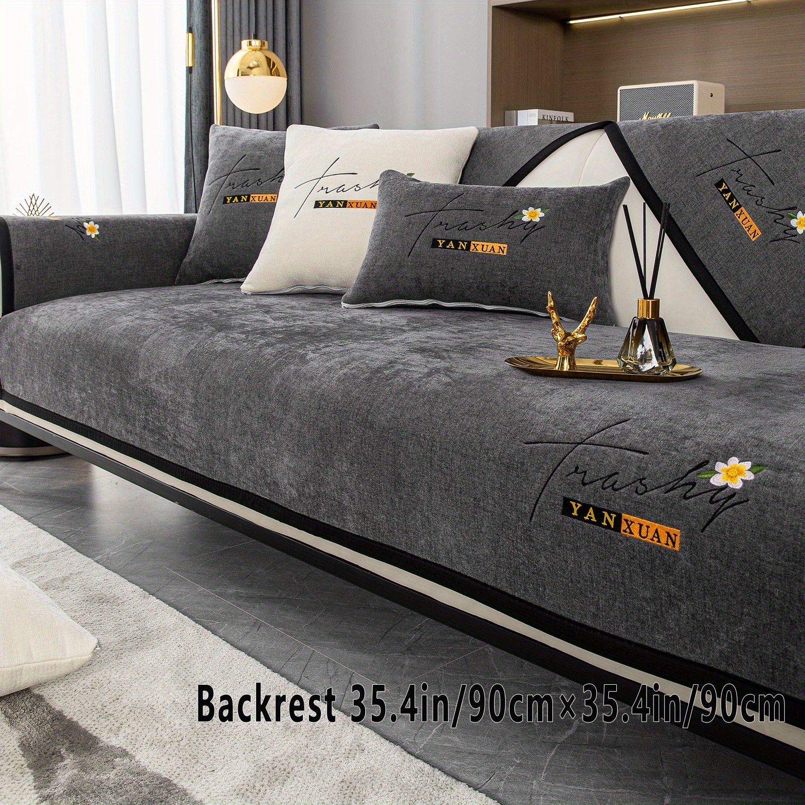 Chenille Sofa Slipcover All Seasons Protects Furniture and Enhances Home Decor