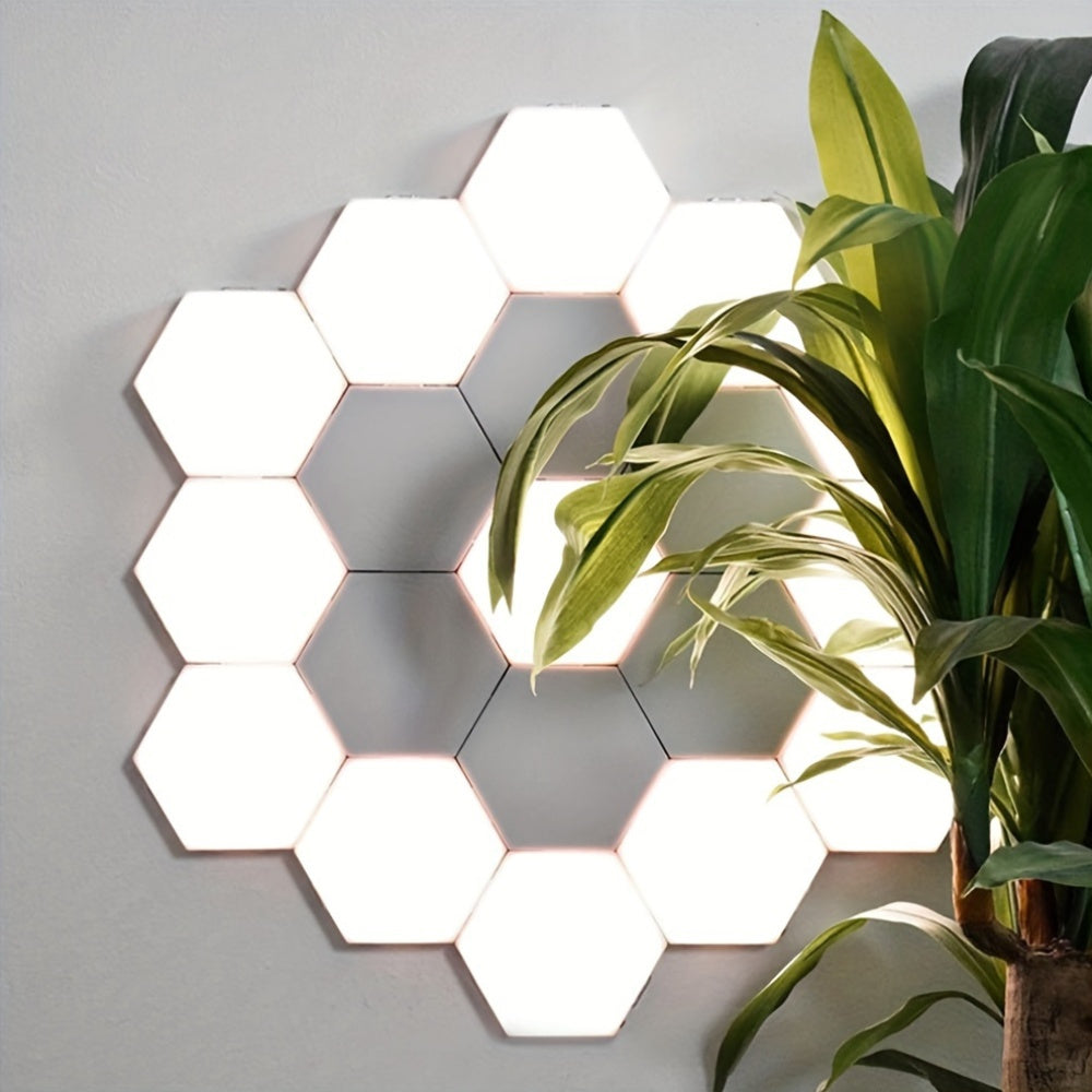 6-Pack Hexagonal LED Wall Lights Touch Control Night Light Energy-Efficient Neutral White