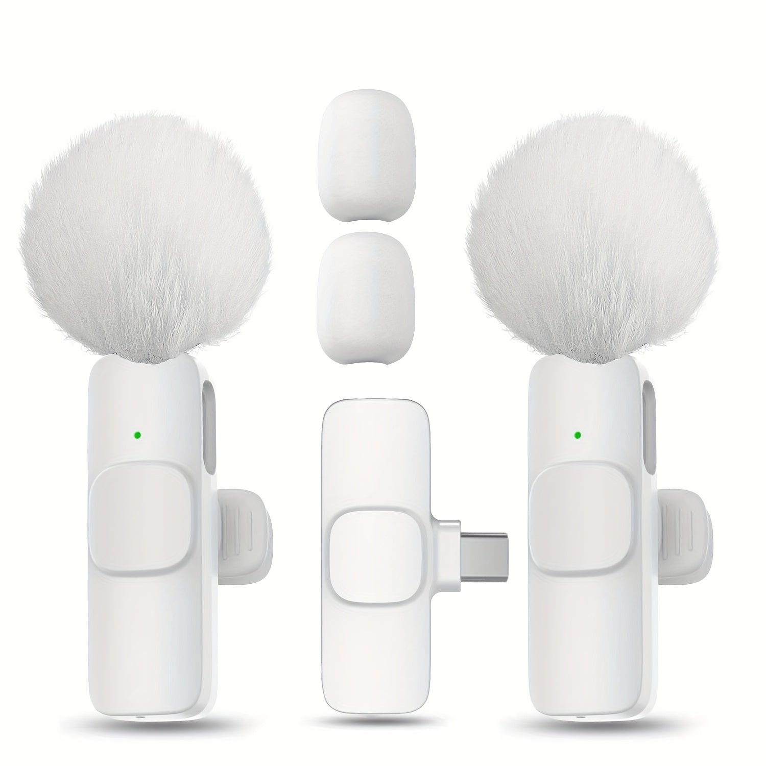 Micrófono de solapa inalámbrico con USB-C, grabación con un toque para streaming y videoconferencias