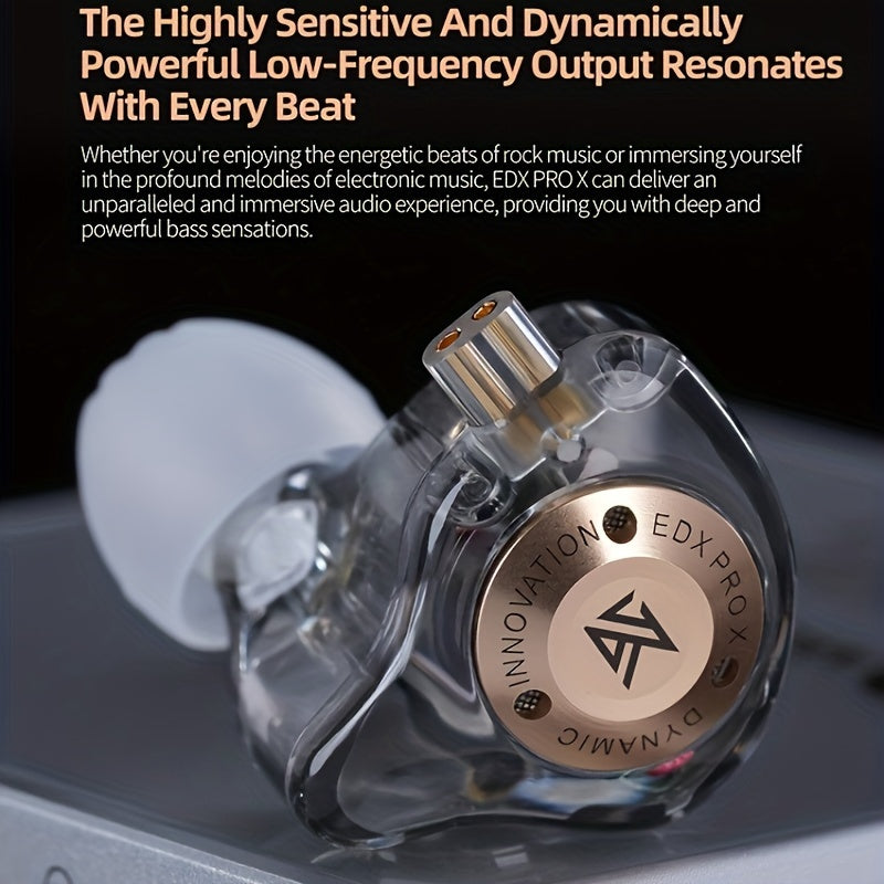 KZ EDX Pro X проводные внутриканальные наушники - Двойные DD HiFi стерео, наушники с шумоподавлением и съемным кабелем, USB-питание, комфортная посадка, идеальны для аниме/фильмов/телевидения/игр