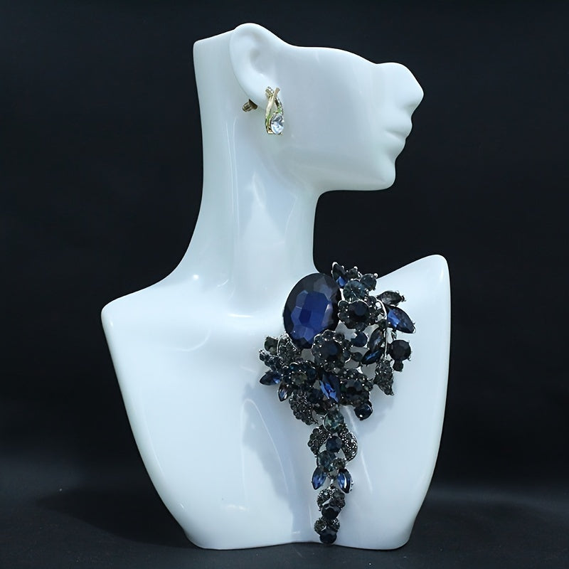 Women’s Rhinestone Flower Brooch Pin Elegant Statement Jewelry