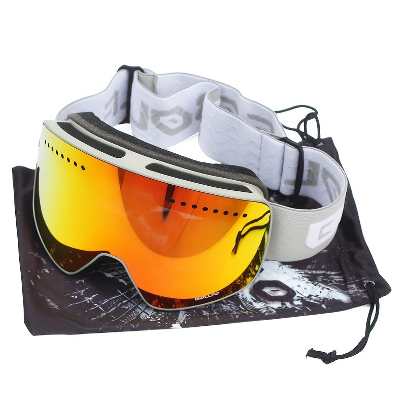 Adult Ski Goggles Mirrored Double Layer Lens TPU Frame for Snowboarding and Ice Skating
