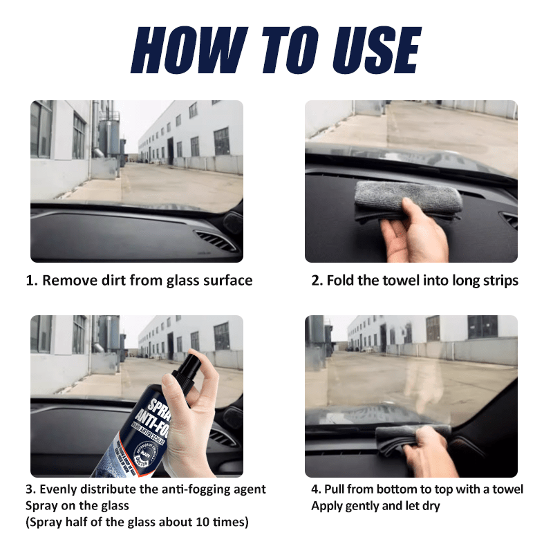 Nano-антизапотевающий спрей для стекол 100 мл для автомобильных окон, шлемов, зеркал
