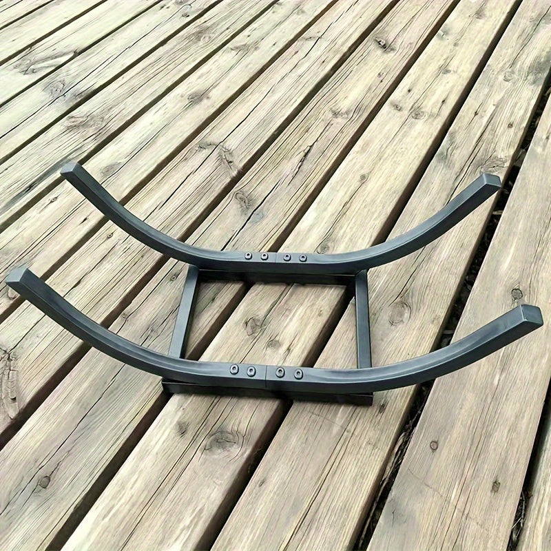 Metal Firewood Rack Steel Curved Log Holder Indoor Fireplace Rust-Resistant