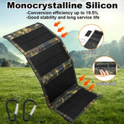 10W Portable Folding Solar Charger Panel 4-in-1 High-Efficiency Solar Power Bank for Camping Travel