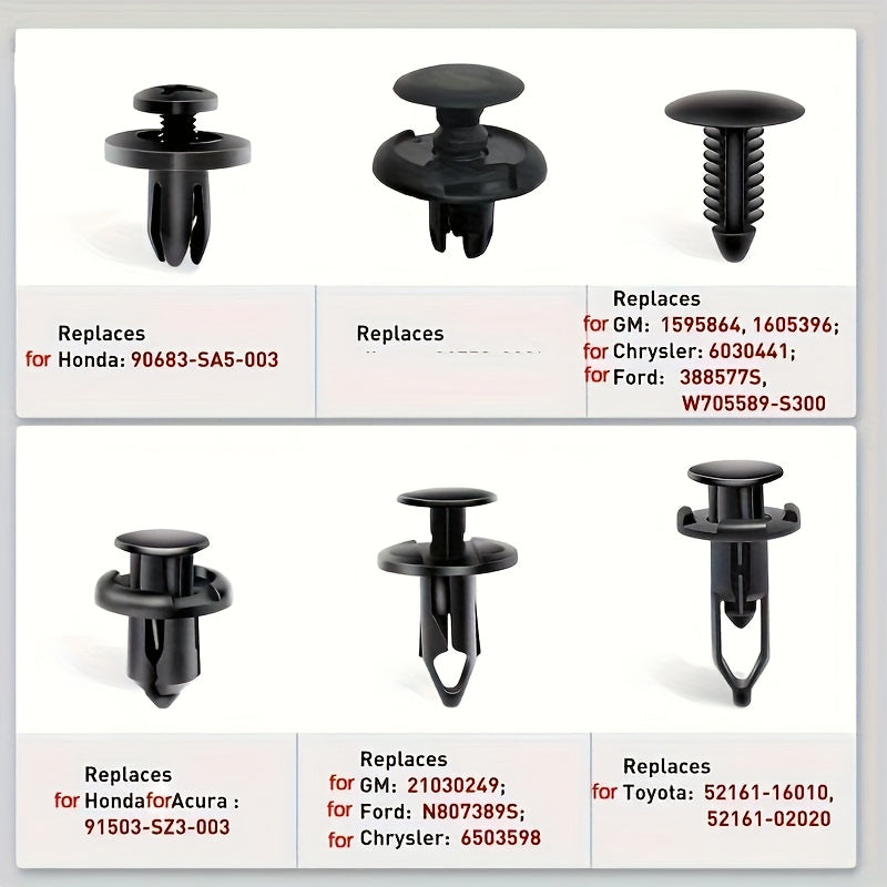 200pcs Car Fastener Set Plastic Clips Bumper Rivets 6-10mm Auto Body Repair