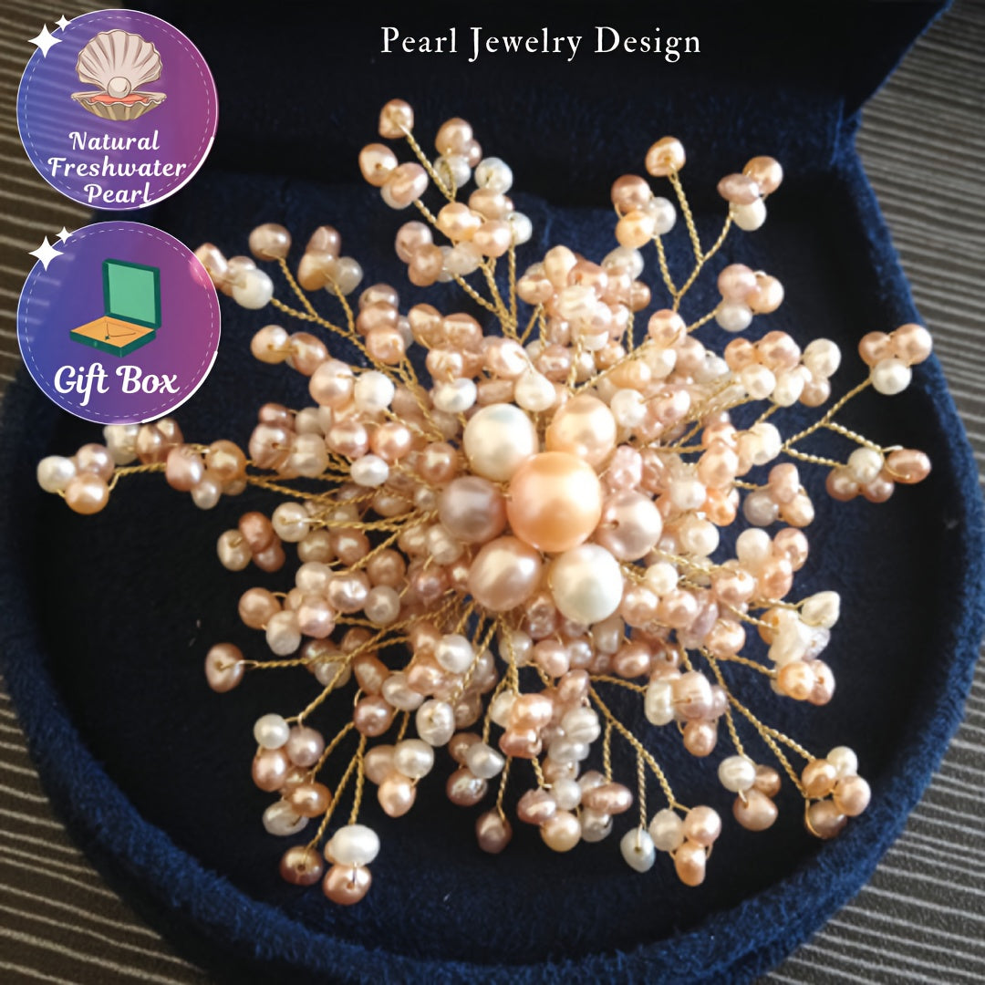 Handmade Freshwater Pearl Brooch for Women Vintage-Inspired Jewelry Gift for Weddings and Seasons