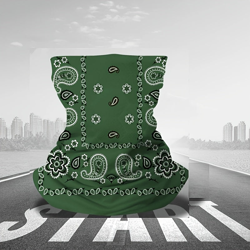 Стильная маска для лица с узором пейсли для защиты от солнца для женщин - дышащий, ветрозащитный воротник для рыбалки и велоспорта