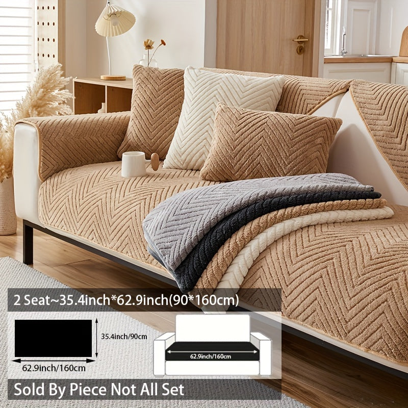 Zamonaviy plush divan qopqog'i, sirpanishga qarshi, itlarga mos, dog'larga chidamli polyester