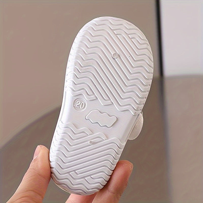 Zapatos de lona para niñas pequeñas y bebés, de caña baja, con bordado de dibujos animados, suela de PVC, fácil de poner y quitar, otoño y primavera