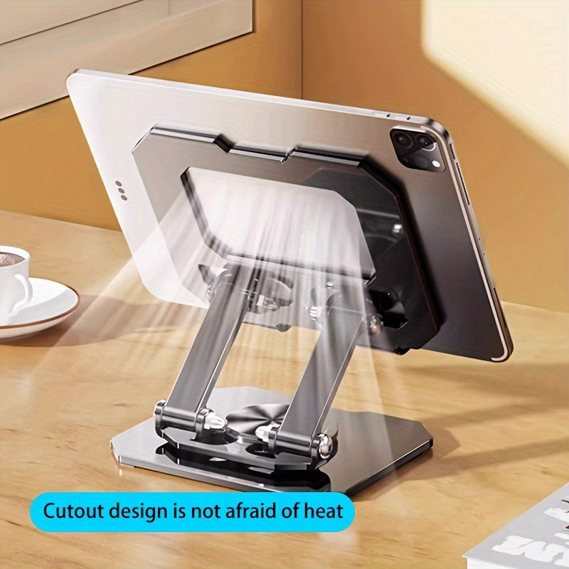 Foldable Aluminum Tablet Stand with 360° Rotation for Easy Viewing
