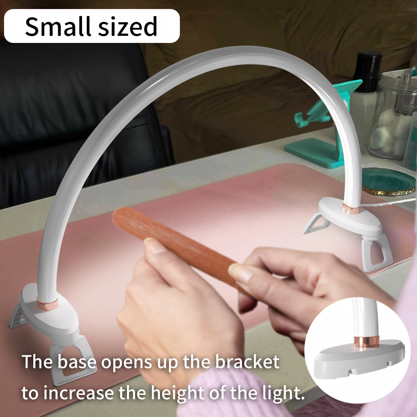 Modern Half-Moon Desk Lamp with Dimmer Adjustable Color Temp USB Powered Space-Themed Lacquered Finish