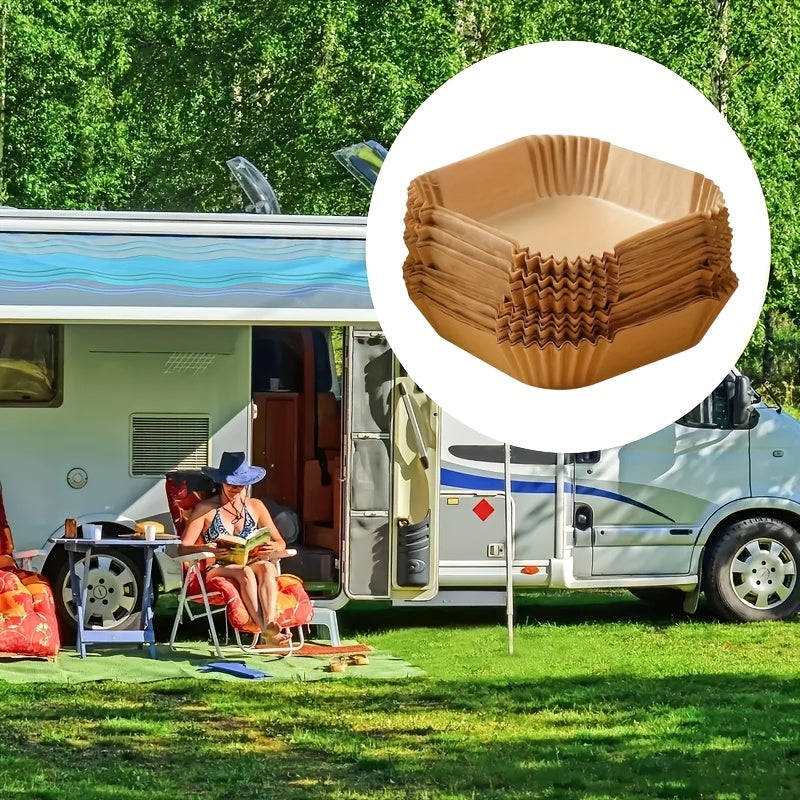 100 Pieces Non-Stick Square Air Fryer Liners for Baking Reheating Oven Kitchen