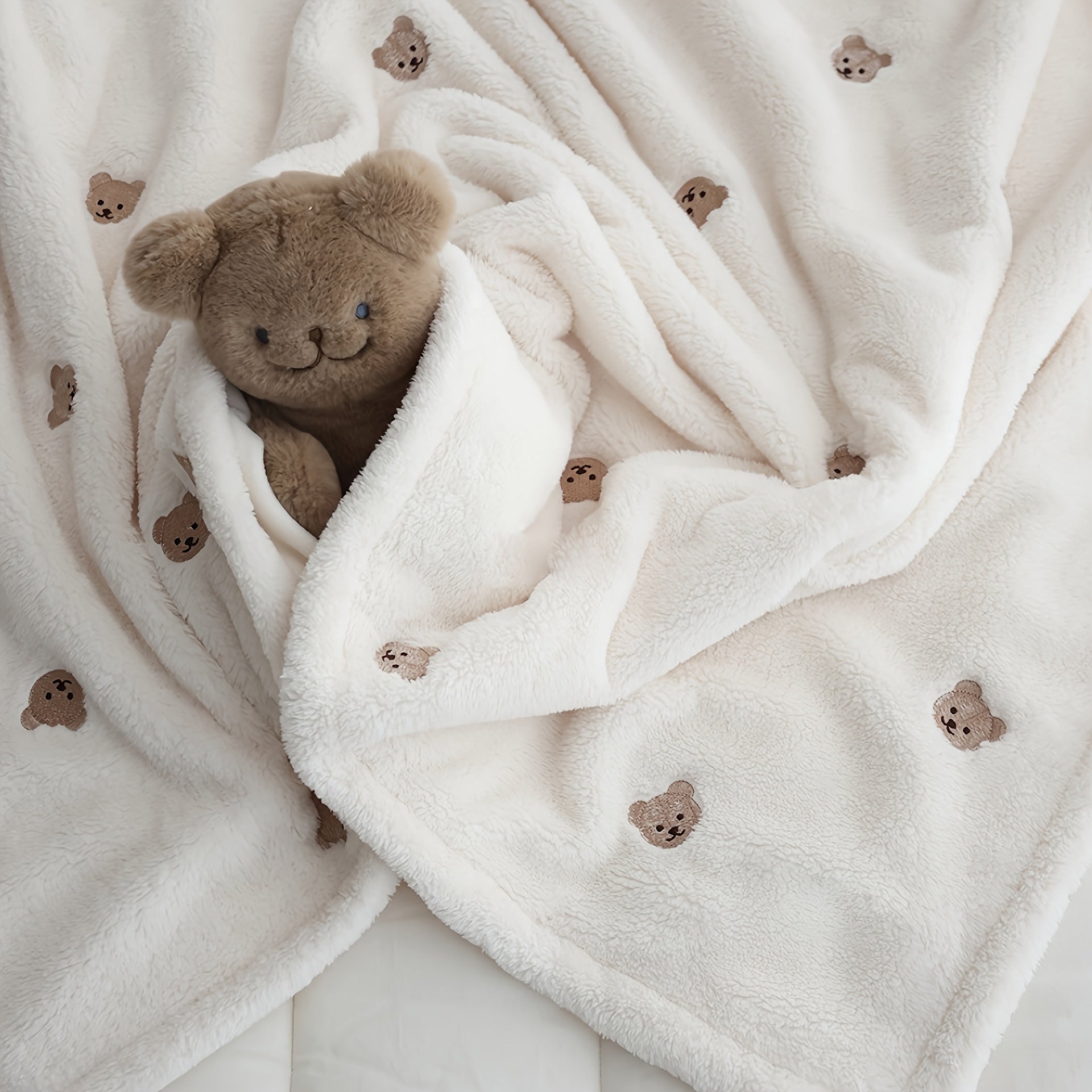 Мягкое плюшевое одеяло для новорожденных и малышей, уютное вышитое покрывало