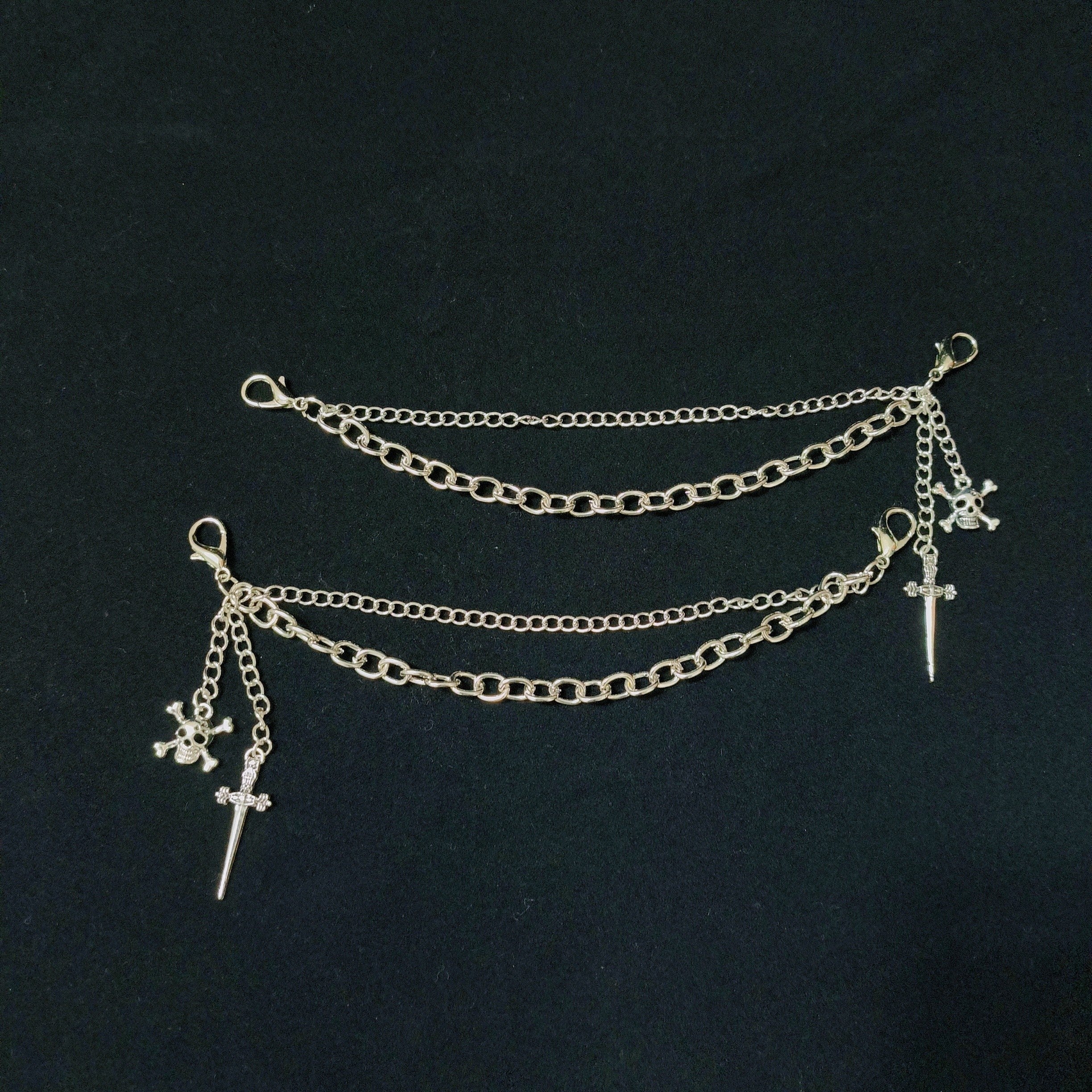 Unisex Creative Punk Style Detachable Alloy Shoe Chains for Boots and Shoes