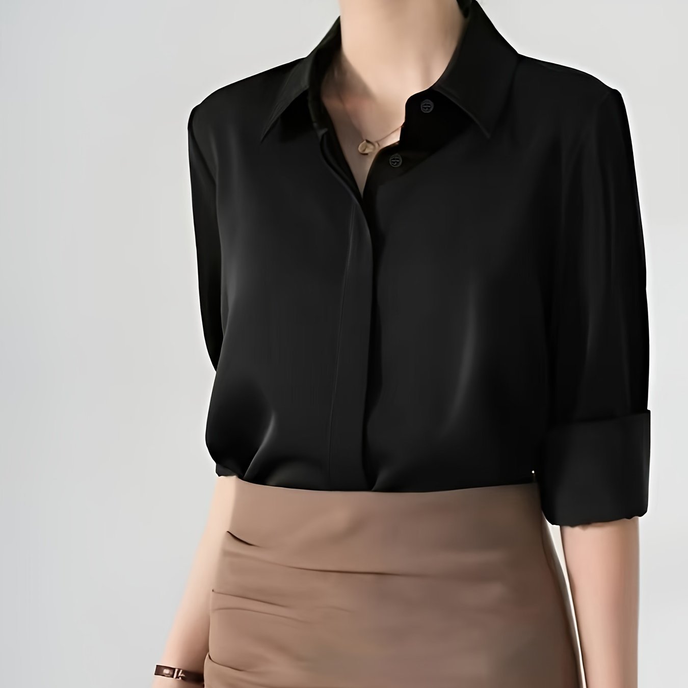 Camisa blanca de manga larga para mujer, poliéster, estilo coreano, corte suelto, primavera y otoño