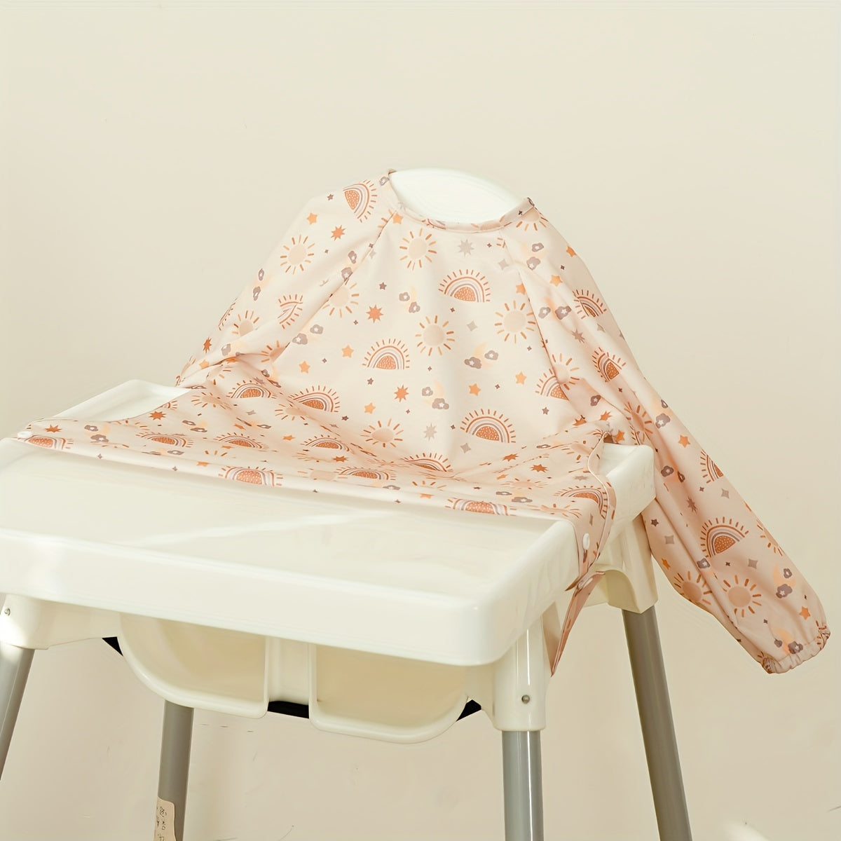 Waterproof PUL Long-Sleeved Baby Bib for High Chairs Strollers and Tables