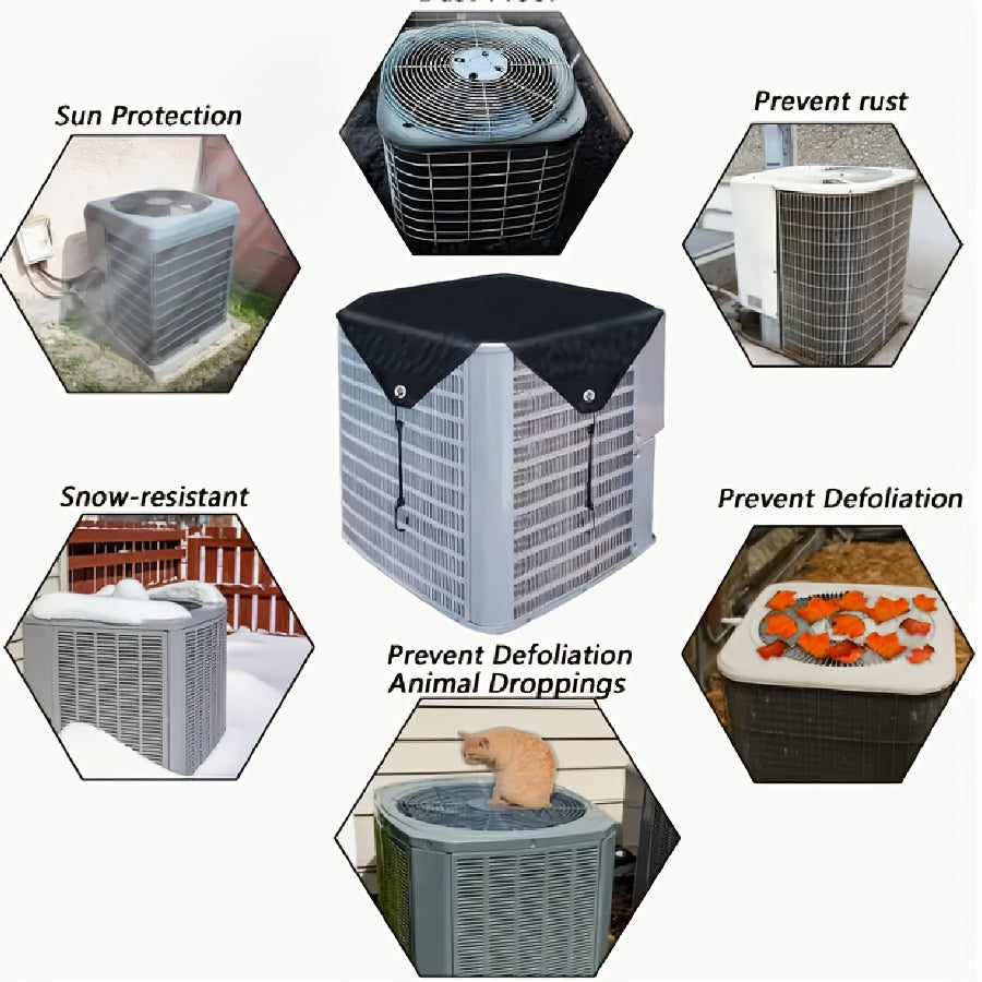 Heavy Duty Waterproof Air Conditioner Cover for Outdoor Central Units with Bungee Cords