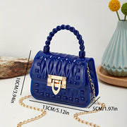 Стильная ПВХ сумка-мессенджер для женщин и девушек, с верхней ручкой и съемным цепочным ремнем. Дизайн с животными, подходит для выездов и праздников.