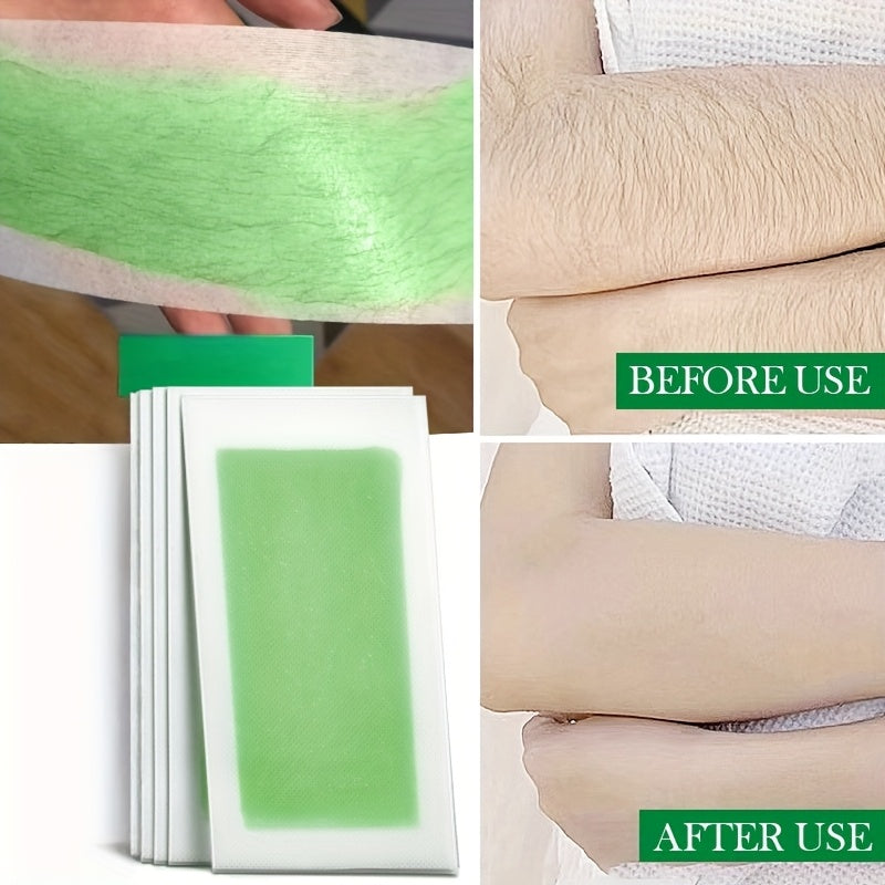 Tiras de cera para eliminación de vello facial unisex, de doble cara, sin residuos, portátil