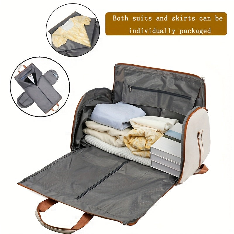Large Nylon Travel Suit Bag with Wet-Dry Separation Trolley Sleeve and Dual Shoulder Straps