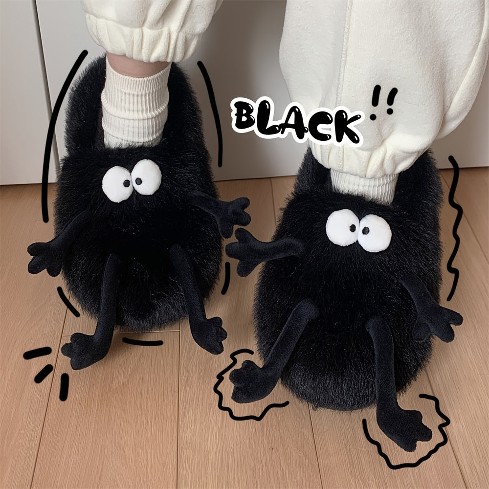 Uniseks peluş multfilmli mo'ynali yopish uchun uy ichki chanoq poyabzal, sirpanmaydigan, yumshoq taglik