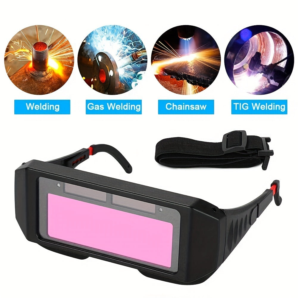 Solar Powered Auto Darkening Welding Goggles Eye Protection Plastic