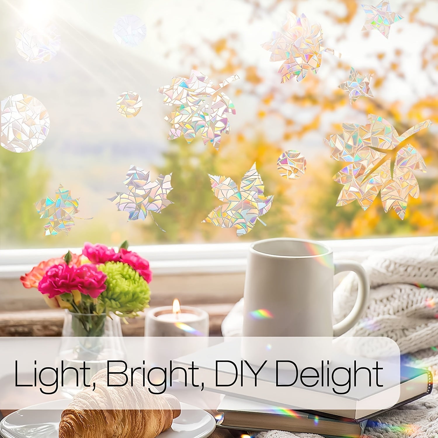 Translucent Geometric Pattern Window Film Static Cling Thermal Insulation Sticker Glue-Free Installation