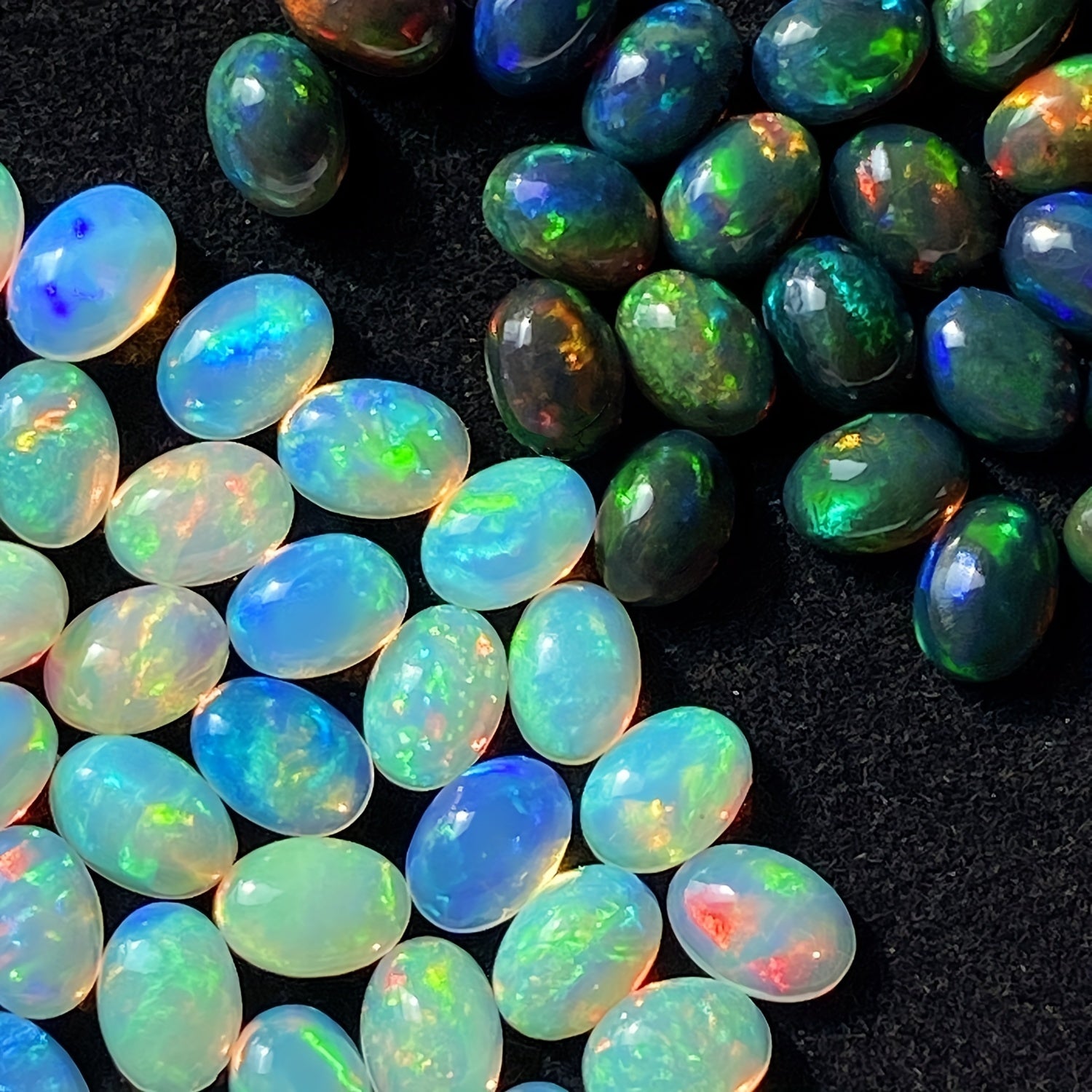 Ethiopian Opal Cabochon Grade A in White and Black for Jewelry Making
