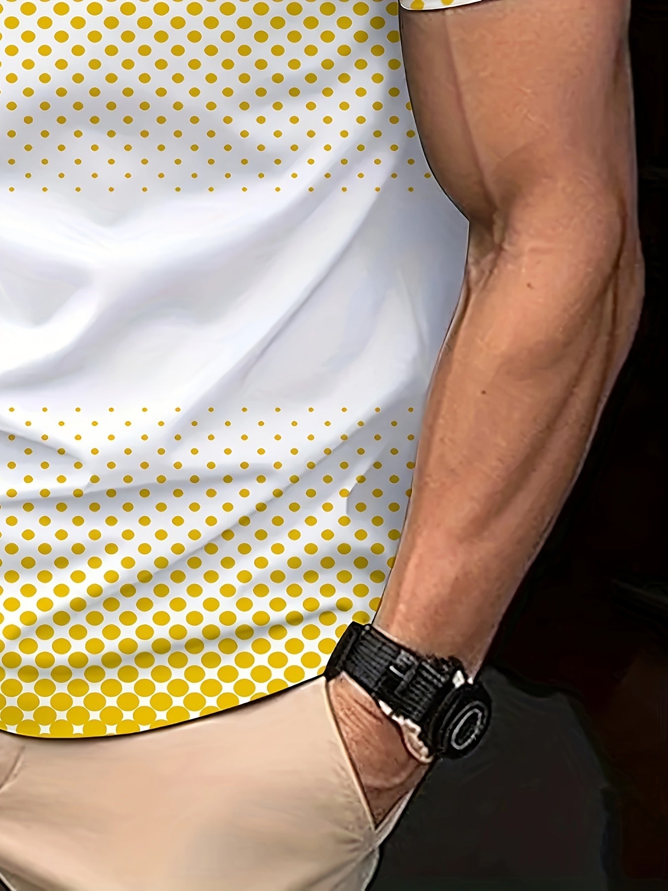 Plus Size Men's Golf T-Shirt Polyester Polka Dot Casual Summer Short Sleeve