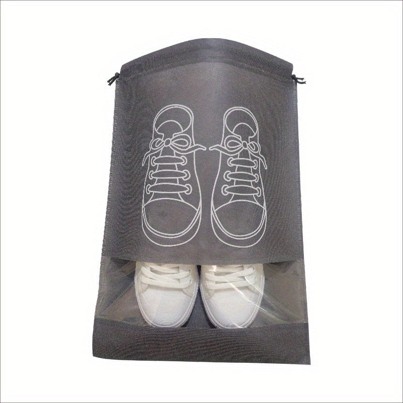 10 Non-Woven Travel Shoe Storage Bags Waterproof Transparent Set of 10