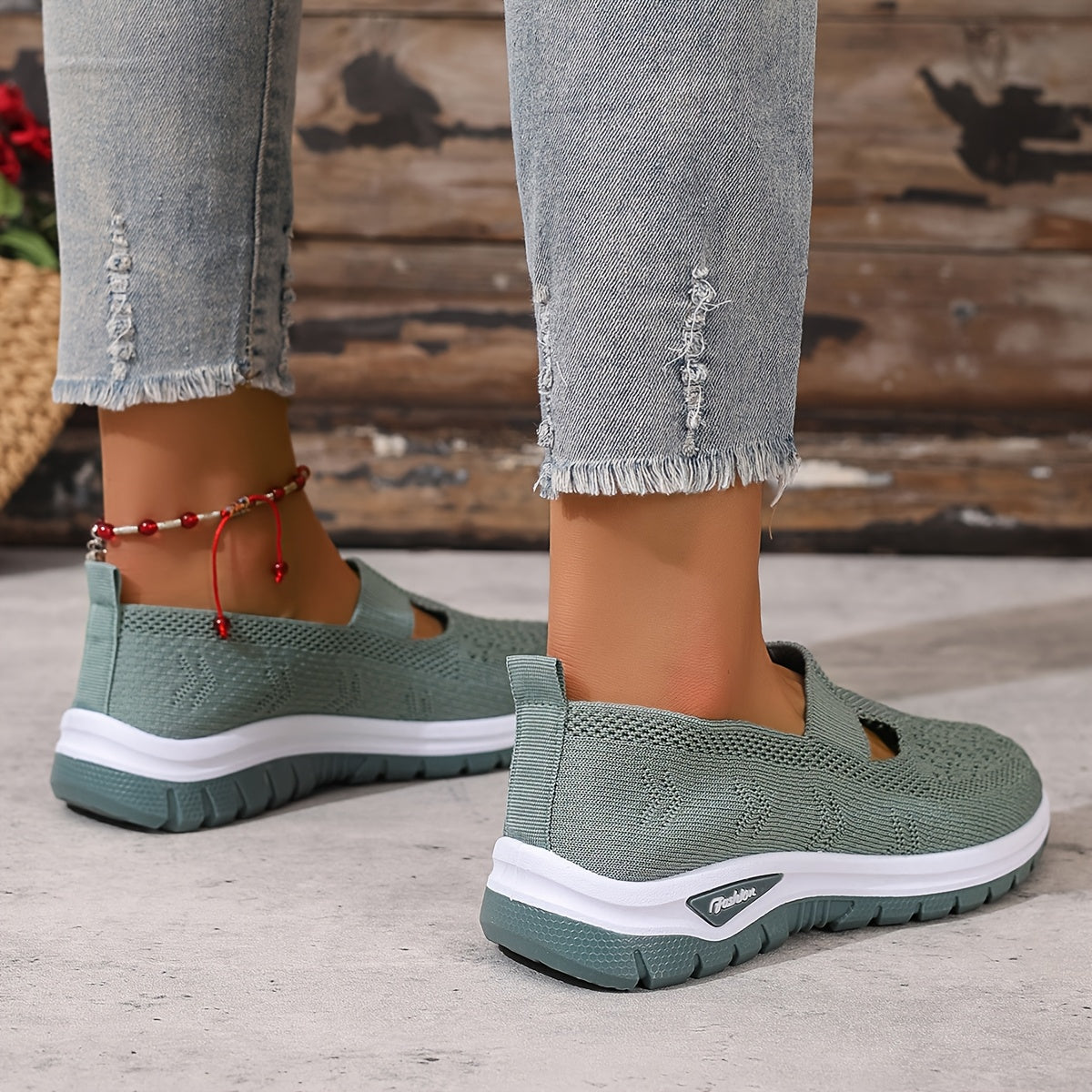 Women’s Casual Slip-On Sneakers Breathable Fabric Summer Beach Shoes