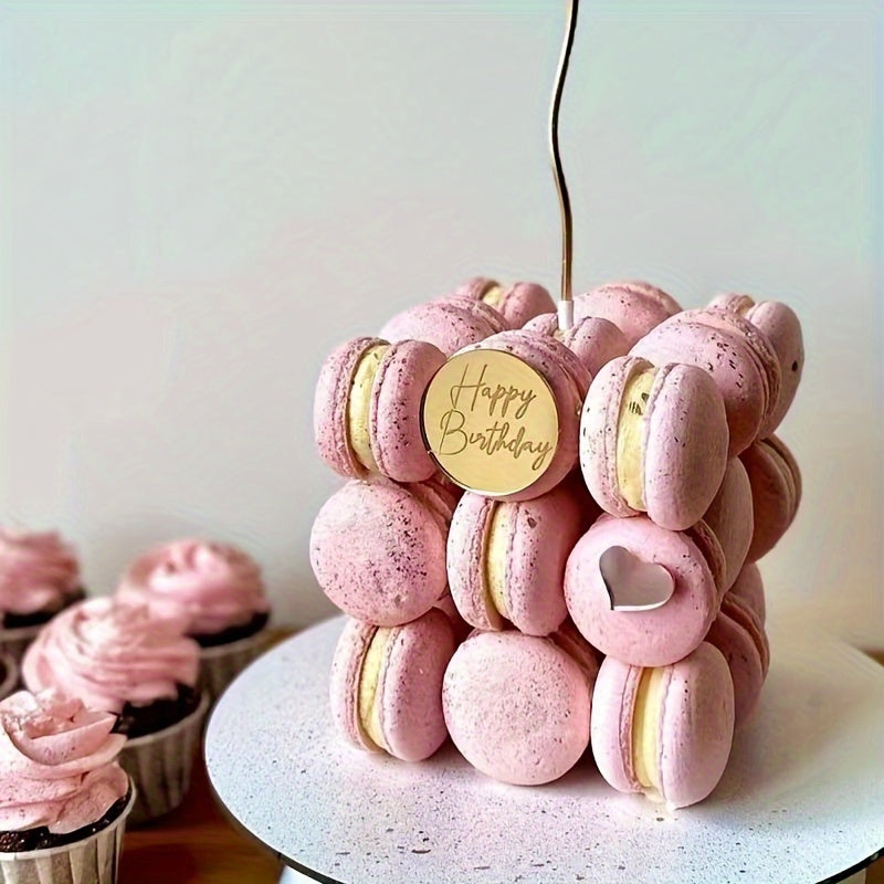 Set of 9 Acrylic Birthday Cake Toppers for Dessert Table and Cupcake Decoration