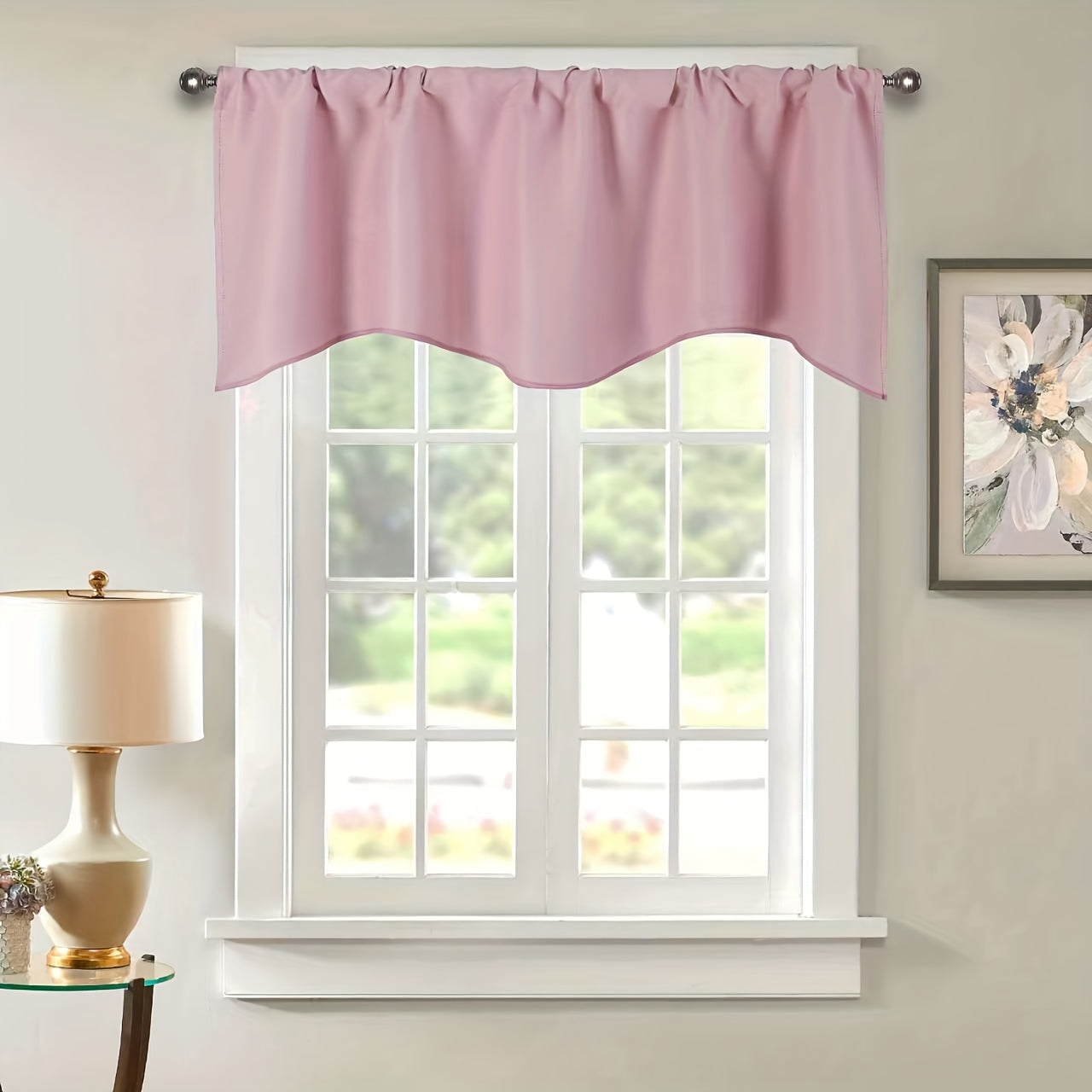 Qorong‘u pardali panel qisqa valans oshxona, mehmonxona, ofis, qishloq uslubi uchun