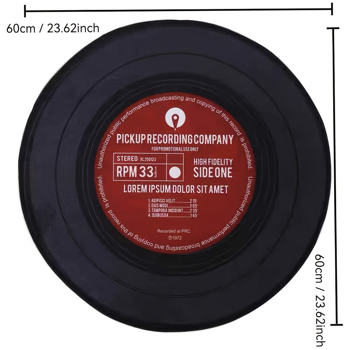 Qora vinil yozuv plitasi mato uchun osma savat, aylanadigan stul uchun pol himoyachisi