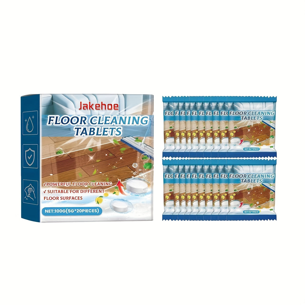 Bir nechta sirtlar uchun polni tozalash varaqalari - kafel va yog'och pollarni parlatish va uyda dog'larni olib tashlash uchun ideal.