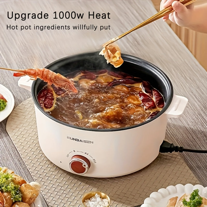 Olla eléctrica de gran volumen de 4.01L con cesta de vapor, sartén antiadherente