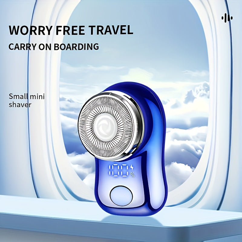 Men's Rechargeable Cordless Rotary Shaver Mini Electric Razor Compact USB Charger