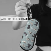 Neopren ko‘zoynak qutisi, Westies va Scottie itlari bosma bilan, suv o'tkazmaydigan, portativ, yumshoq