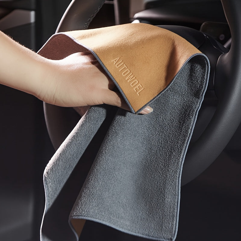 Toalla de limpieza para coche de microfibra de terciopelo, no se decolora, súper absorbente, de forma oblonga
