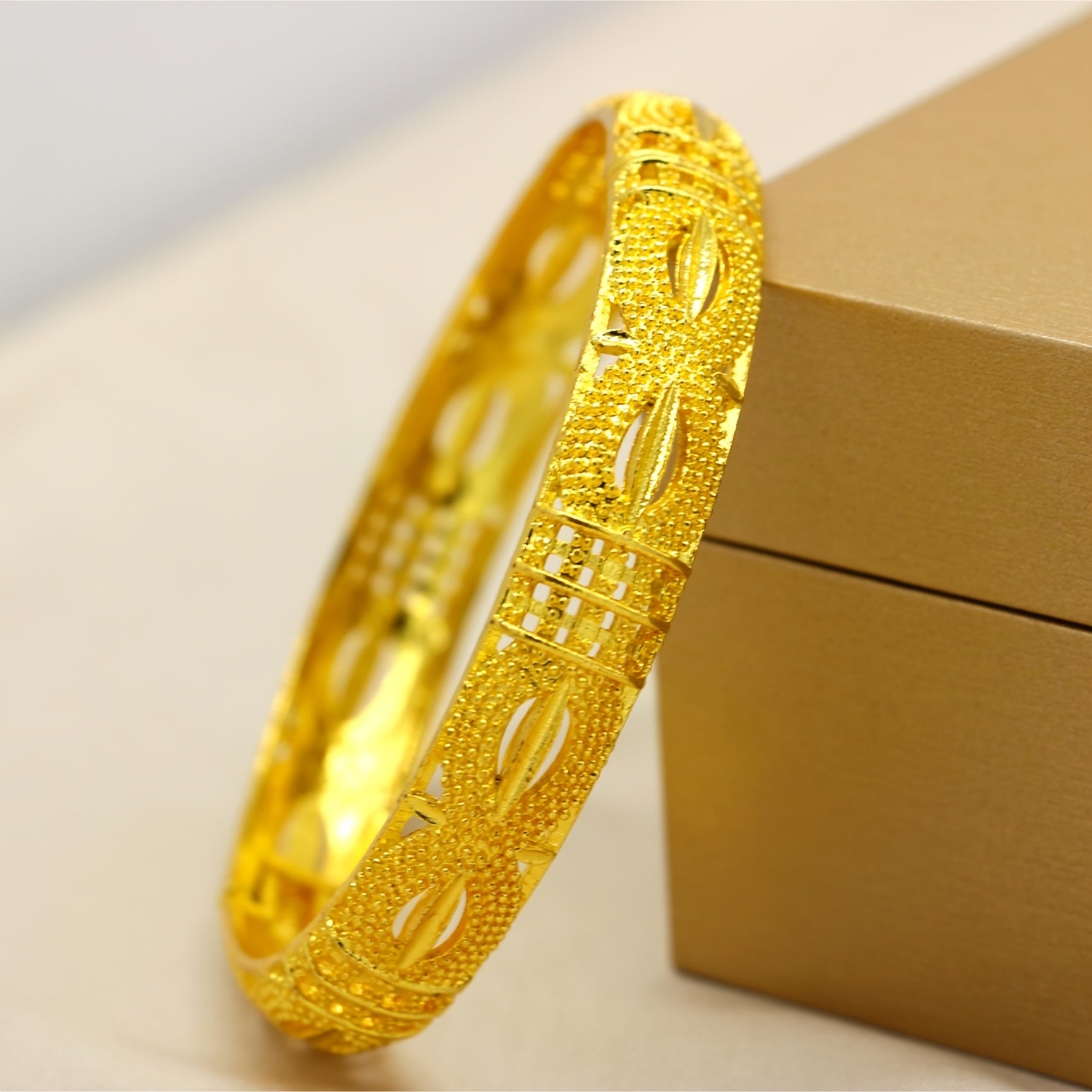 Tribal-Inspired 18K Plated Alloy Cuff Bracelet for Daily Wear and Weddings