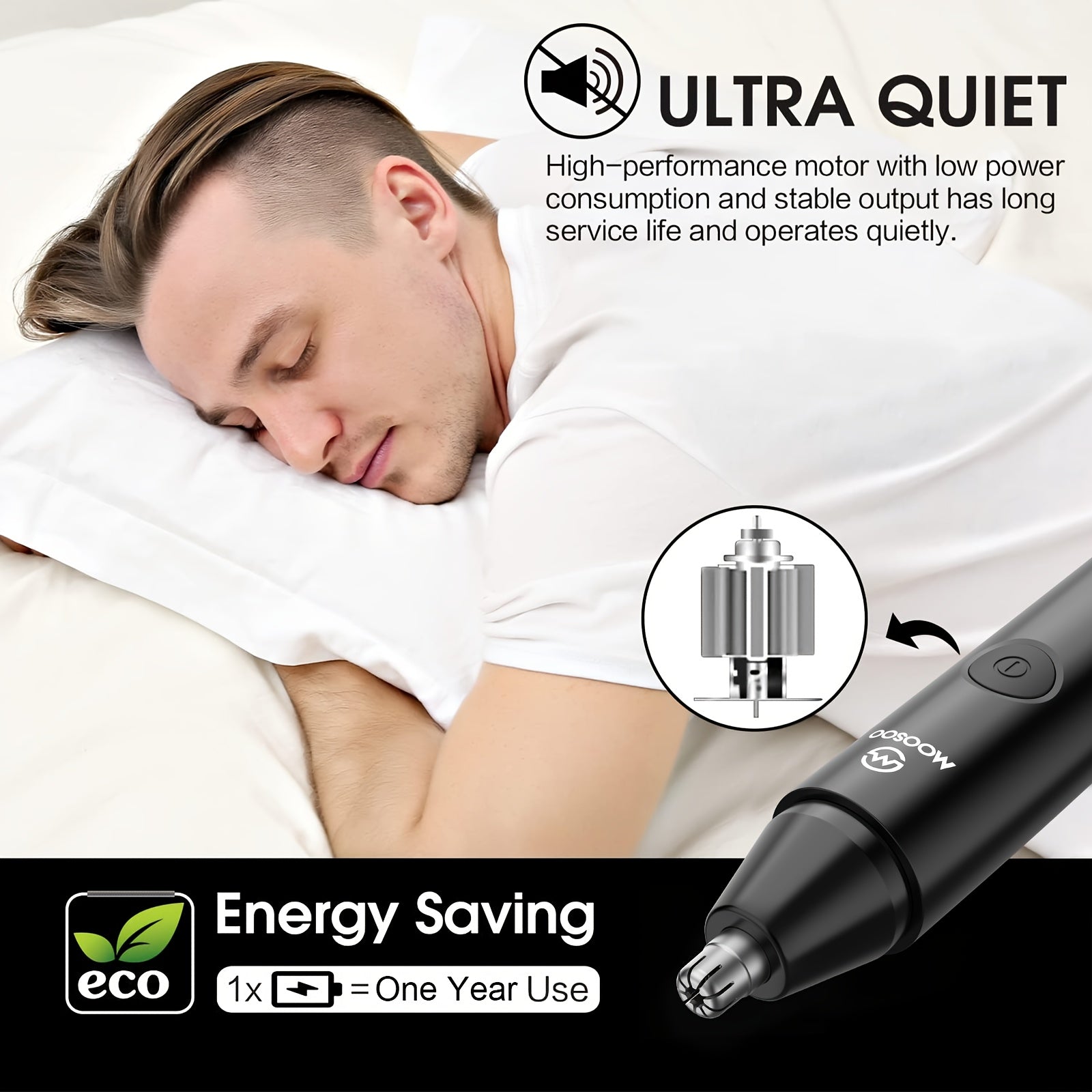 Recortadora de vello nasal todo en uno para hombres y mujeres, sin dolor, recargable por USB, 500mAh