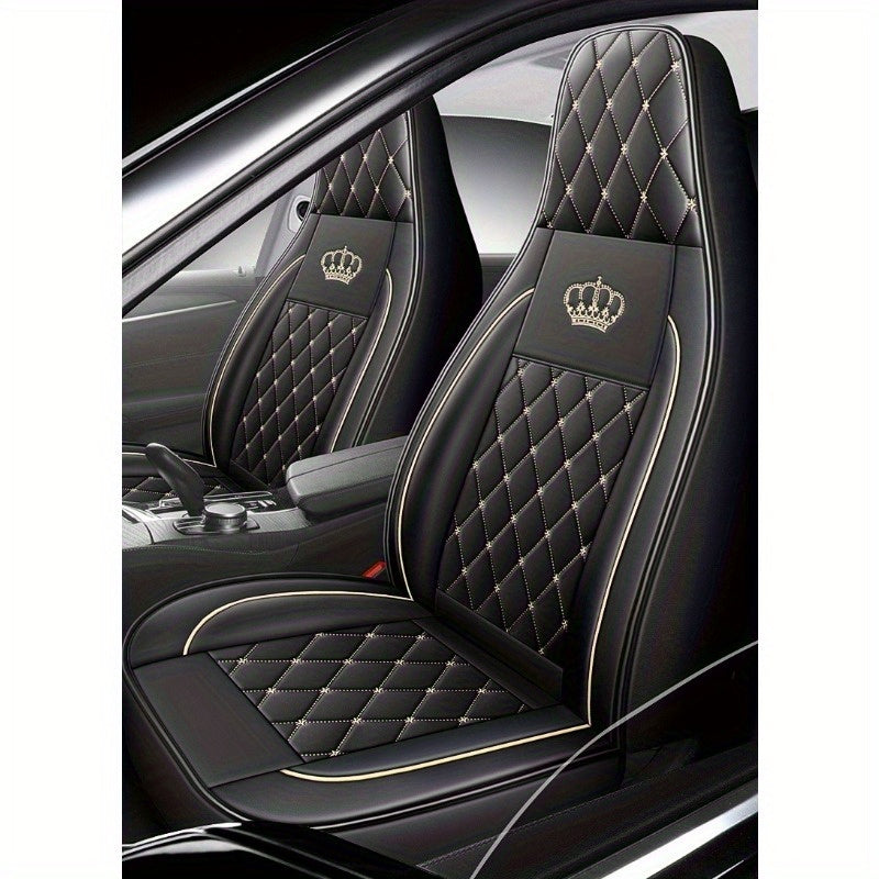 Universal Black PU Leather Seat Cover for Cars SUVs Trucks All-Weather