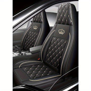 Universal qora va oq PU charm bilan avtomobil o‘rindigi qoplamasi old o‘rindiq uchun