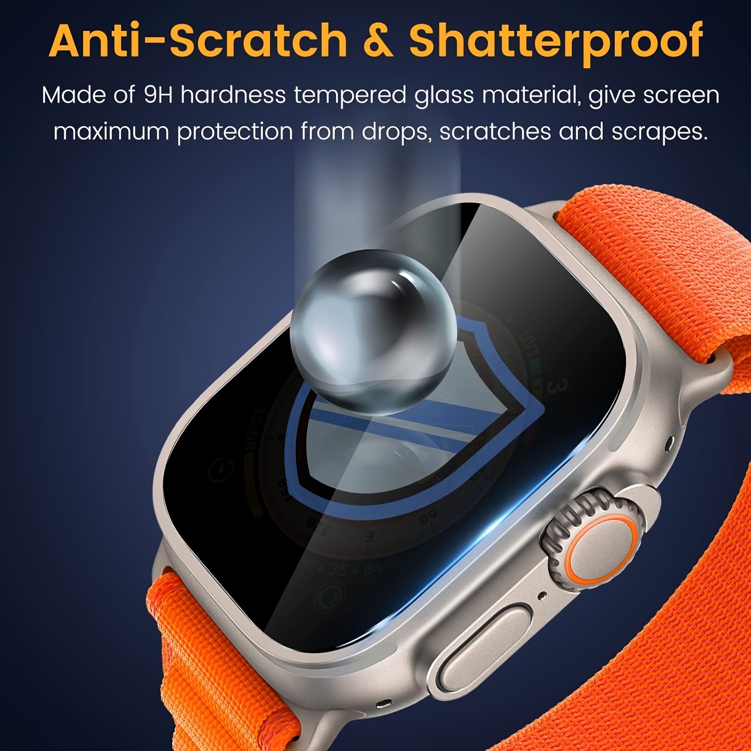 9H Tempered Glass Screen Protectors for Apple Watch and Samsung Galaxy Watch Ultra 2/3/5 Pack