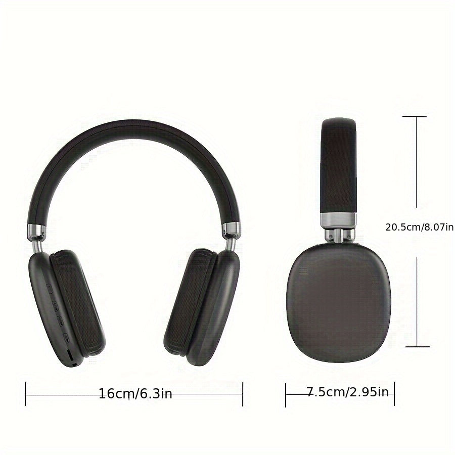 Wireless Over-Ear Headphones Sound Isolation Tangle-Free Cable Microphone Volume Control Rechargeable Battery for Gaming